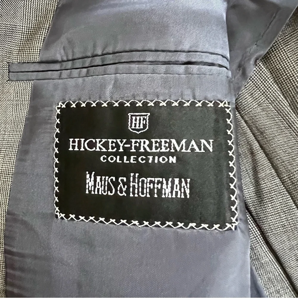 Men's Hickey Freeman 100% Wool Gray Blazer Size 46L